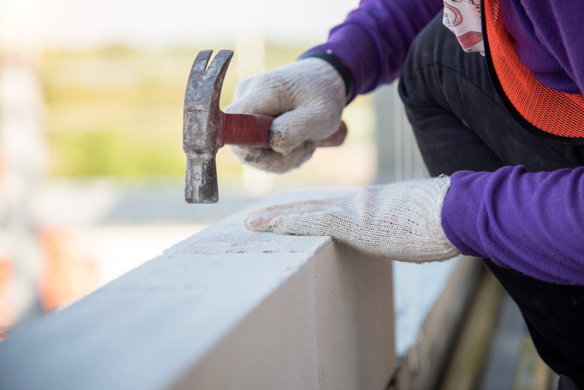 Bricklayer Installing Calcium Silicate Brick - Tamworth - Woods & Sons Bricklaying