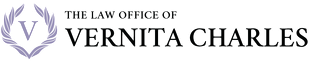 Law Office of Vernita Charles logo with purple laurel and serif text