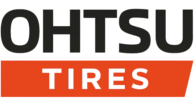 OHTSU TIRES logo. Black text