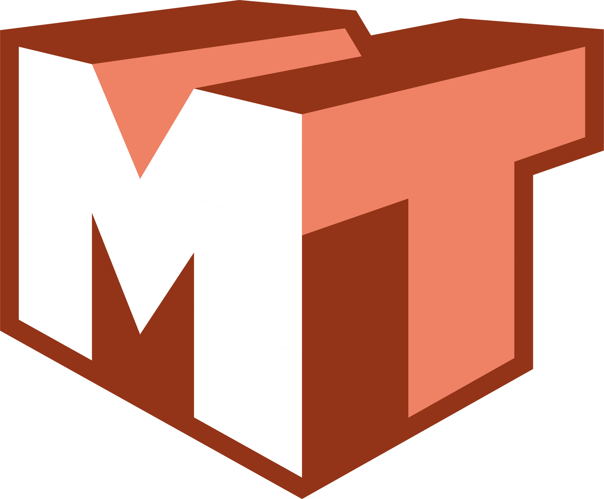 Logo for Masonry Tech featuring a white outline of the letters 