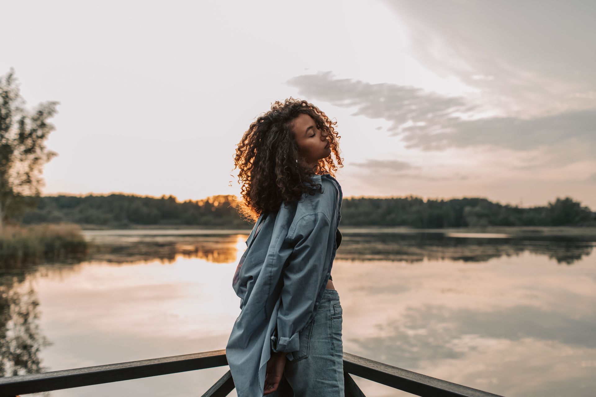 Woman practicing healthy boundaries and self-compassion