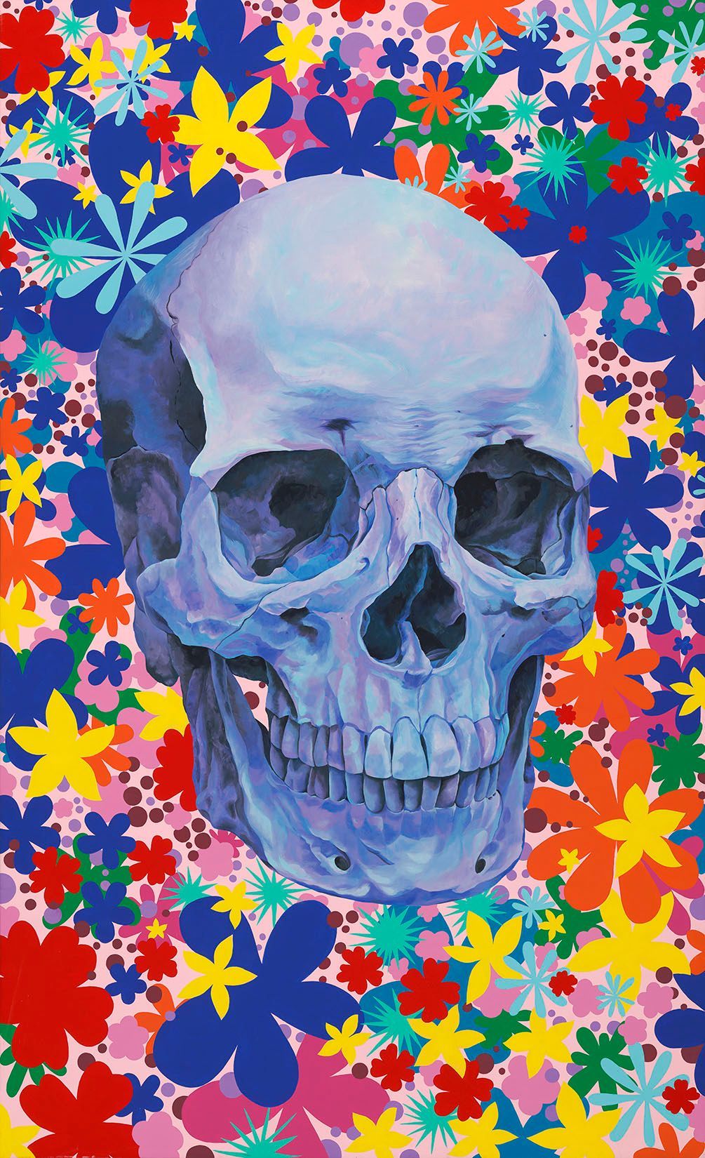 art, painting, donatella azygous, comissioned art, los angeles, female artist, skull, skull art, opulent, wealth, beauty, love, craftsmanship, excellence