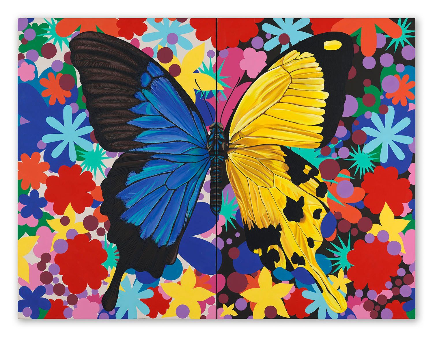 art, painting, donatella azygous, comissioned art, los angeles, female artist, butterfly painting, yin yang, opulent, wealth, beauty, love, craftsmanship, excellence