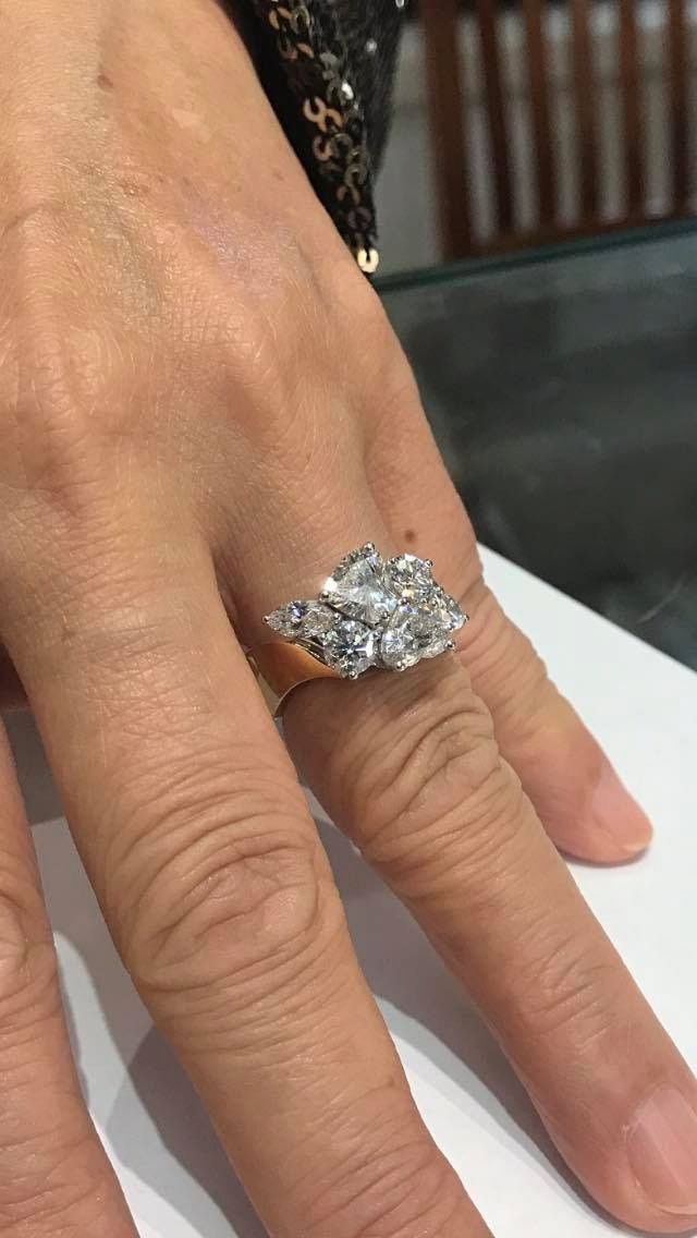 Hand Wearing a Gold Ring Set — Chris Williams Retail & Manufacturing Jewellers in Wanguri, NT