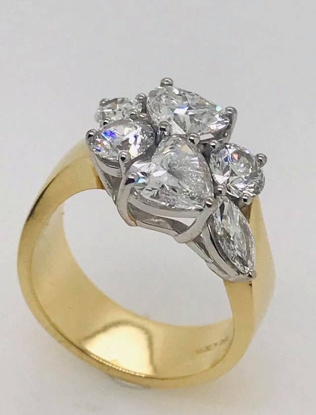Gold Ring With Several Diamonds of Various Shapes — Chris Williams Retail & Manufacturing Jewellers in Wanguri, NT