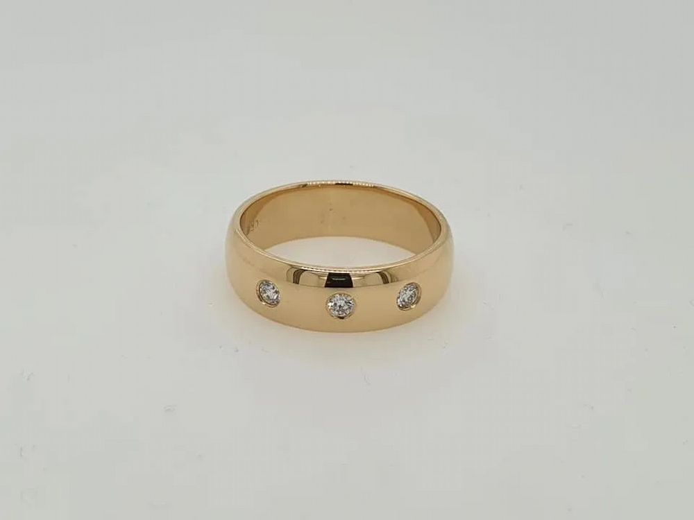 Gold Band Ring With Three Small — Chris Williams Retail & Manufacturing Jewellers in Wanguri, NT