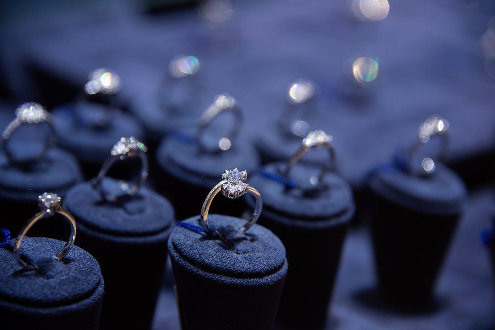 A Display of Multiple Silver Engagement Rings With Diamond — Chris Williams Retail & Manufacturing Jewellers in Wanguri, NT