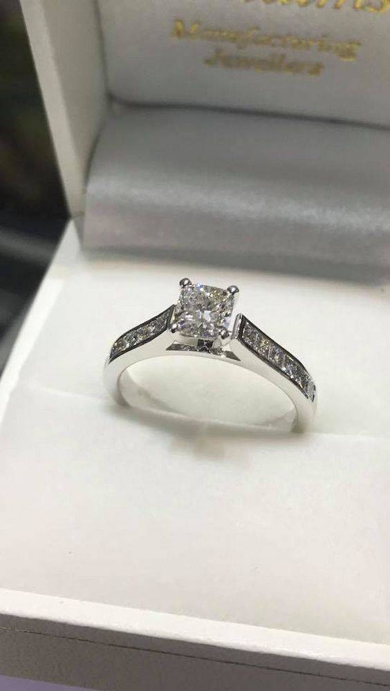 Diamond Engagement Ring in a White Jewelry Box — Chris Williams Retail & Manufacturing Jewellers in Wanguri, NT