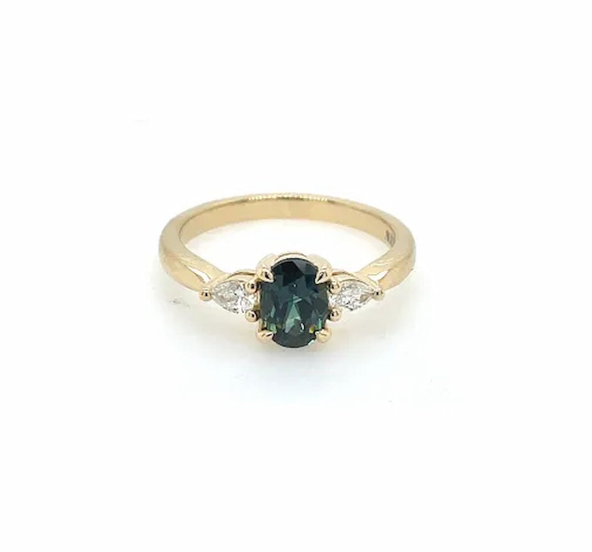 Gold Ring With Oval Blue-green Gem — Chris Williams Retail & Manufacturing Jewellers in Wanguri, NT