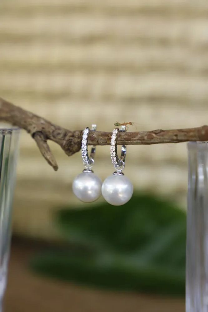 Pearl Hoop Earrings Hanging From a Twig — Chris Williams Retail & Manufacturing Jewellers in Wanguri, NT