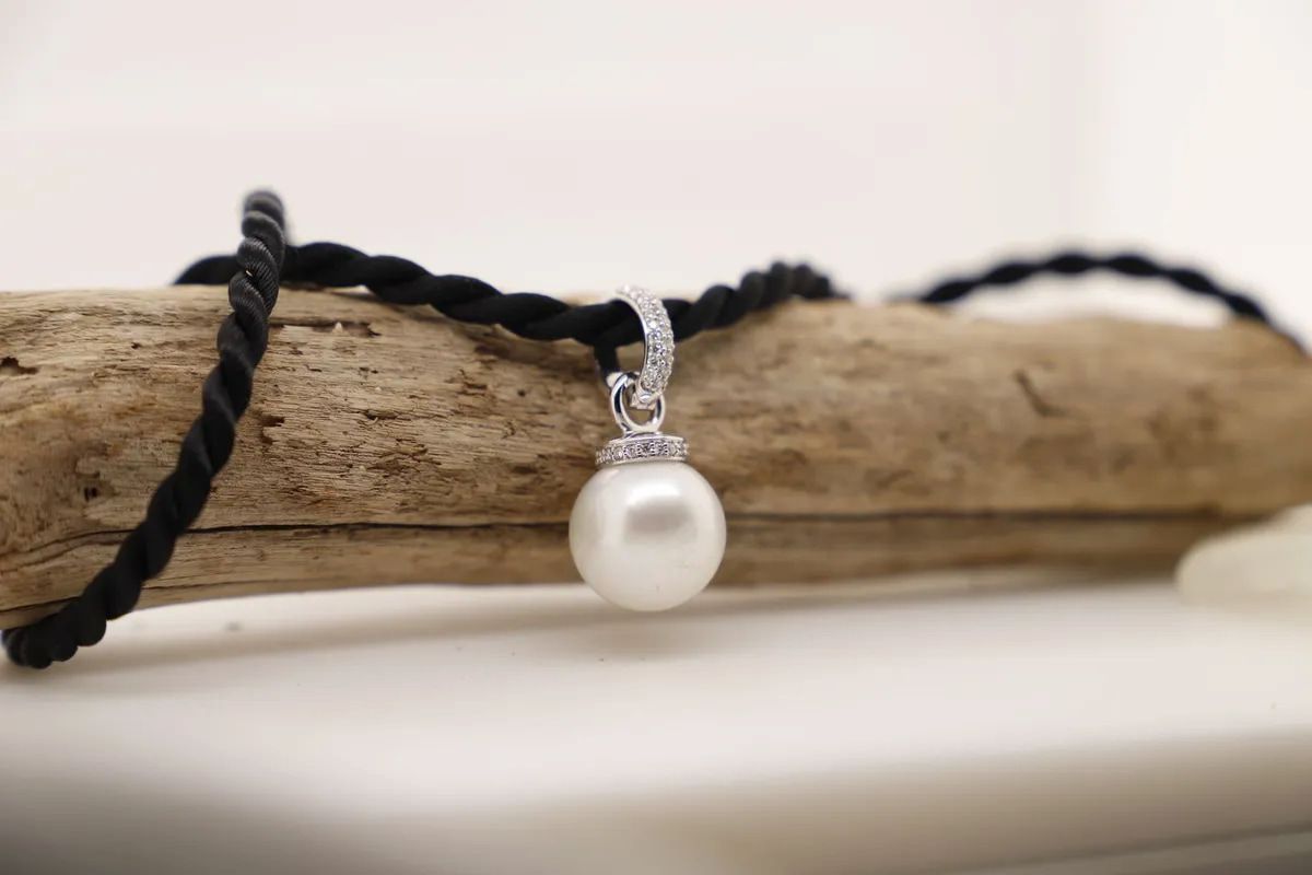 Pearl Pendant Necklace on Black Cord — Chris Williams Retail & Manufacturing Jewellers in Wanguri, NT