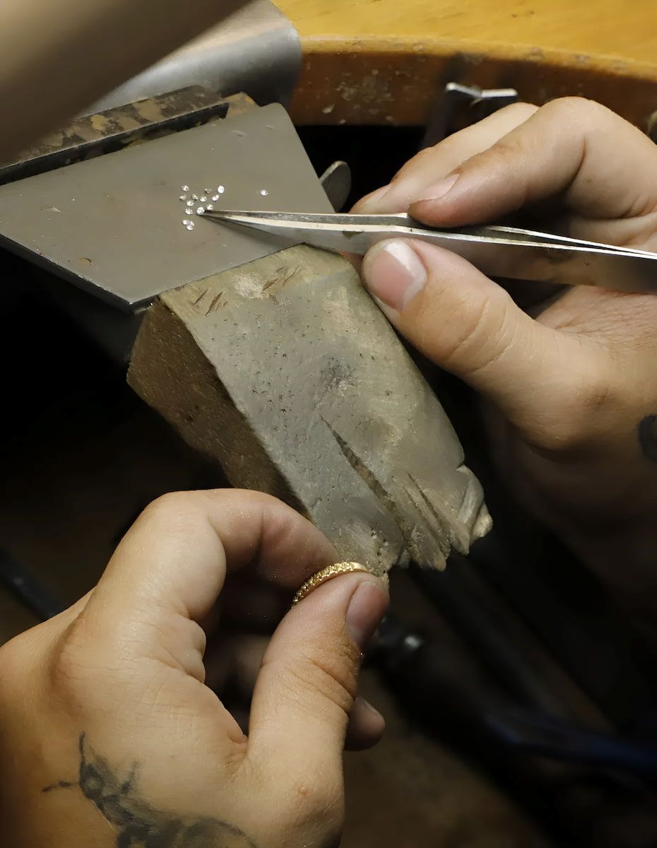 Jeweler's Hands Working on a Ring — Chris Williams Retail & Manufacturing Jewellers in Wanguri, NT
