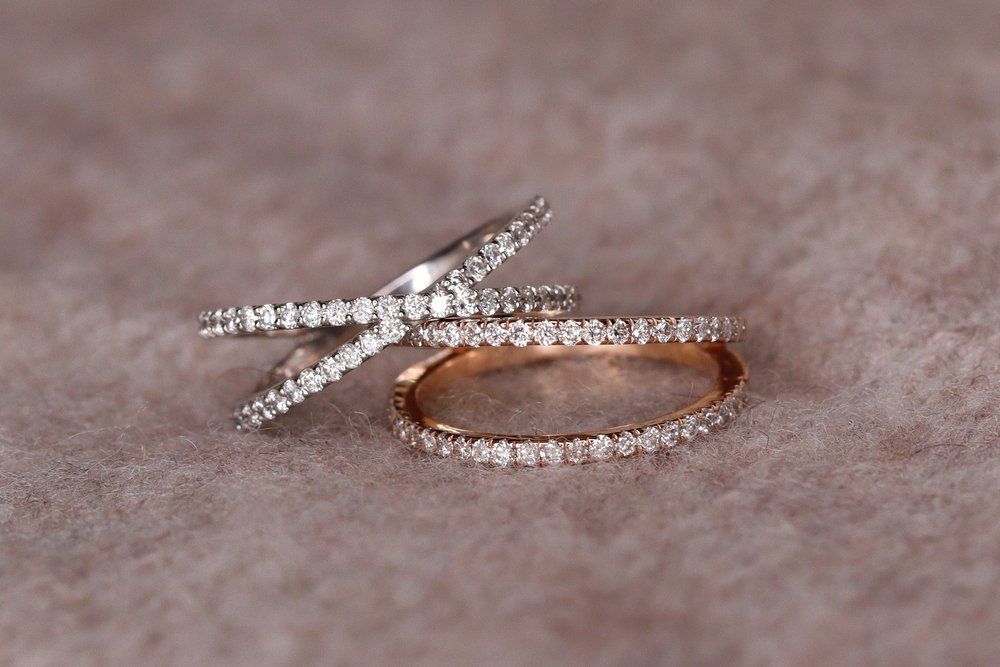 A White Gold Diamond Cross-over Ring Resting — Chris Williams Retail & Manufacturing Jewellers in Wanguri, NT