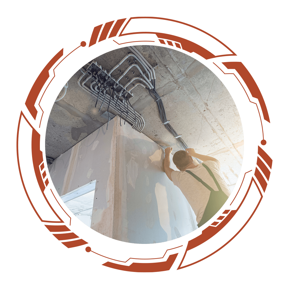 Worker is Installing the Electrical Wires — Mustang, OK — Shriver Electric, LLC