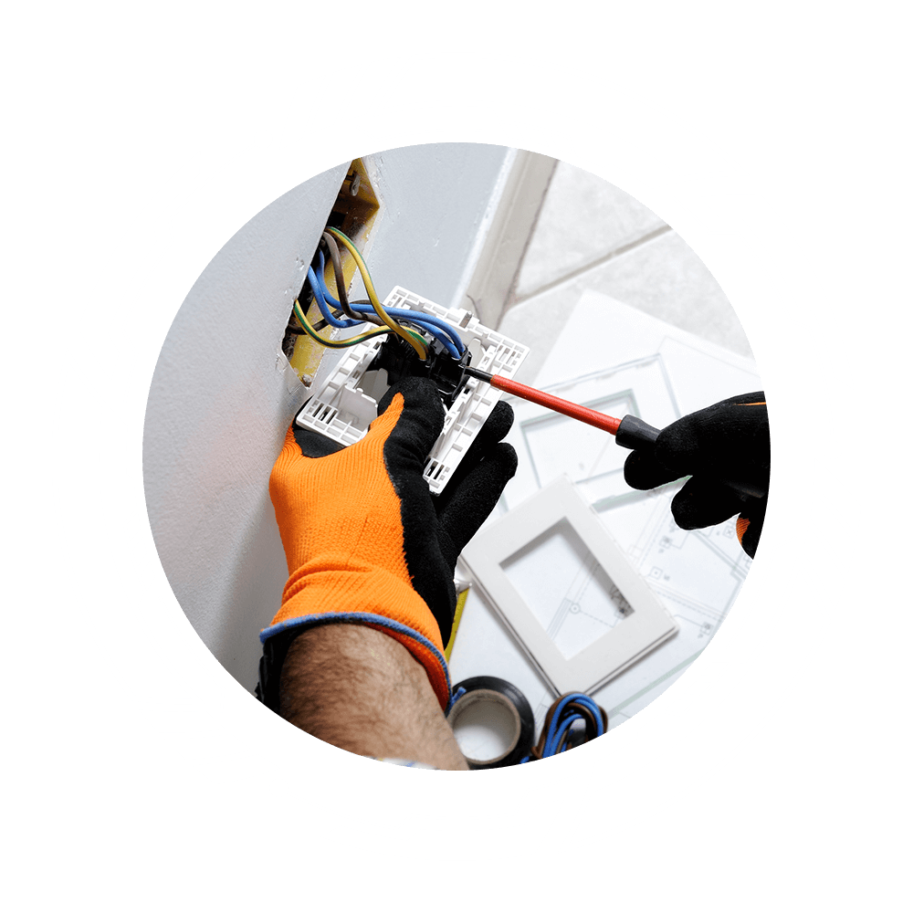 Electrician Working on Electrical System — Mustang, OK — Shriver Electric, LLC Electrician Working on Electrical System — Mustang, OK — Shriver Electric, LLC