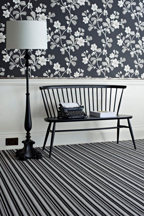 A room with freshly fitted striped carpet at a home in Newbury