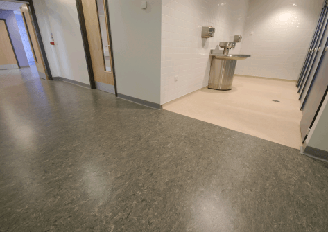 Interior Flooring Newbury |A hallway with a sink in the middle of it