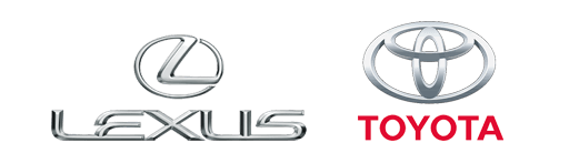 Lexus and Toyota logos side by side on a white background