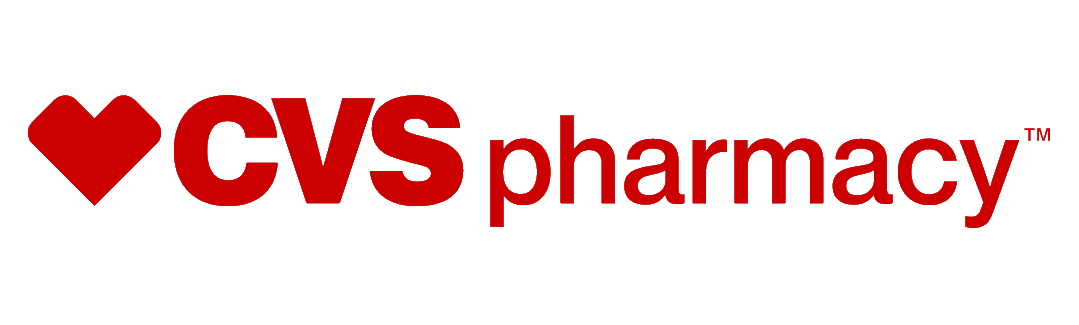 CVS Pharmacy logo with red heart icon and red text on white background