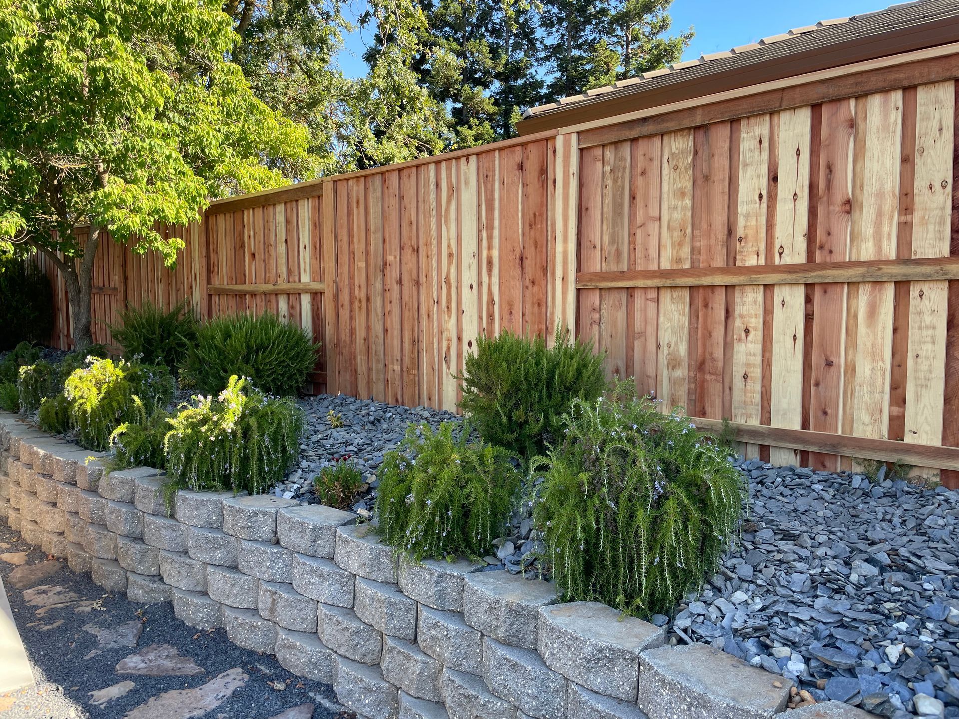 picture framed wood fencing project