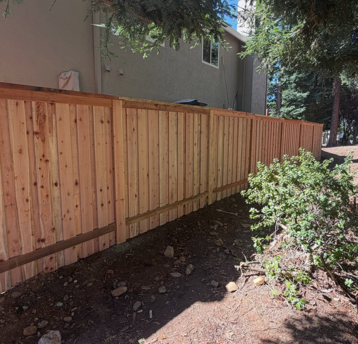 wood fence installation