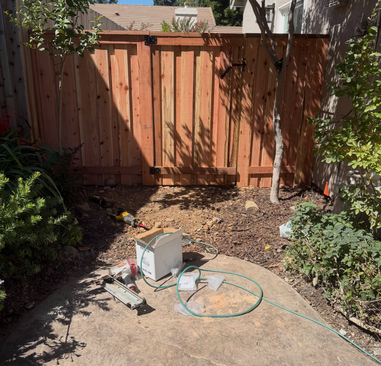 wood fence installation