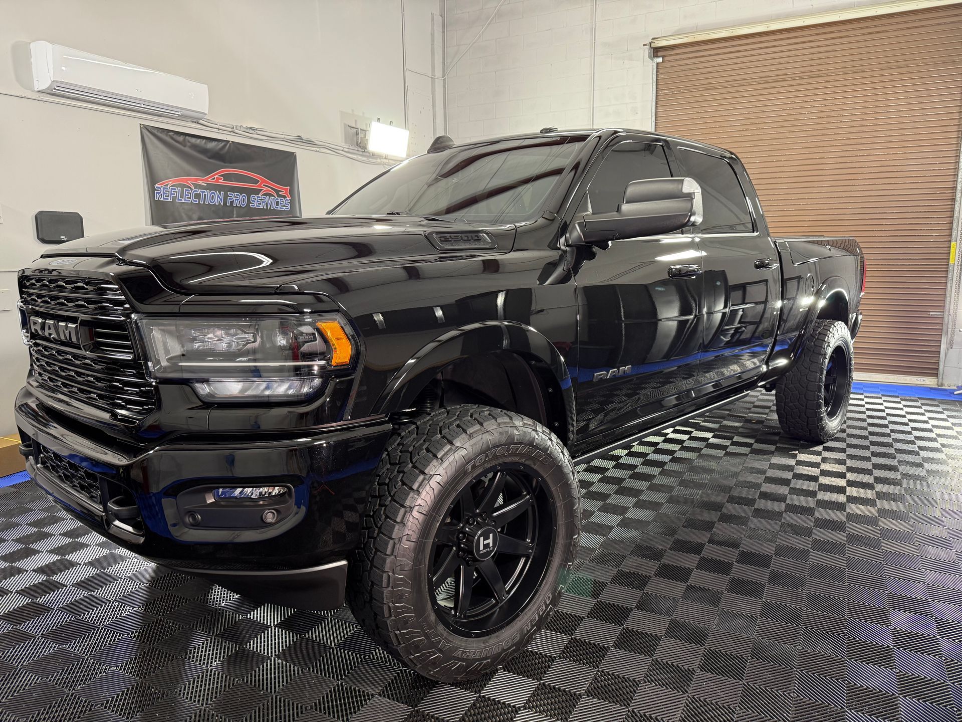 black pickup truck