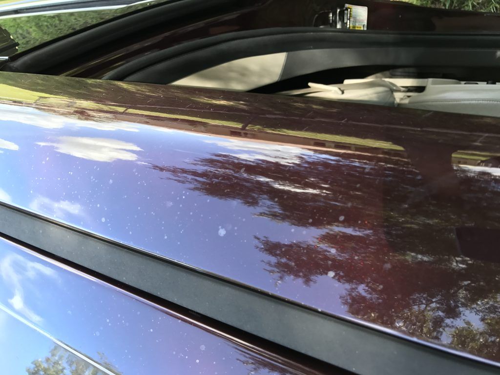 A close up of the hood of a car