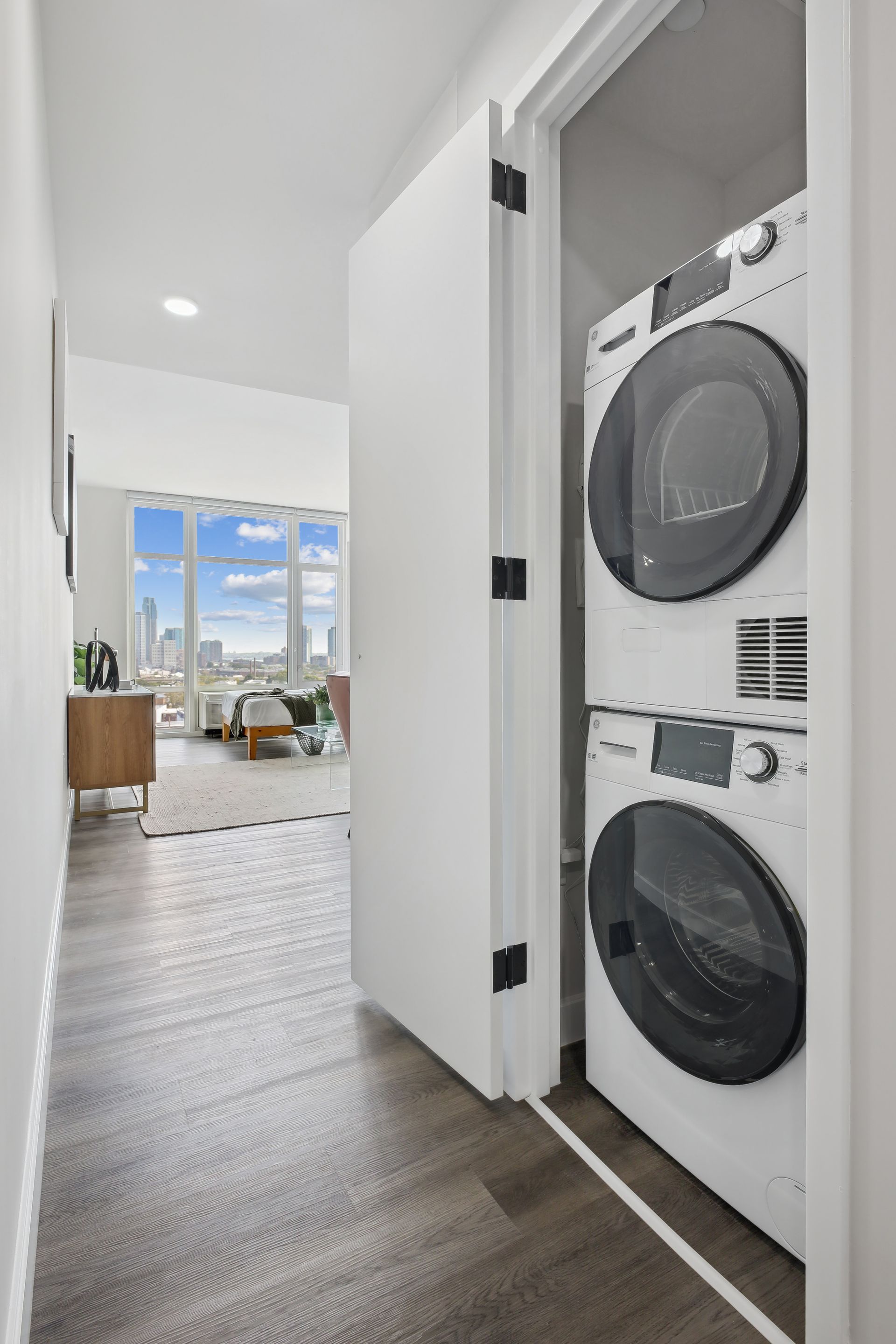 413 Summit washer and dryer are stacked on top of each other
