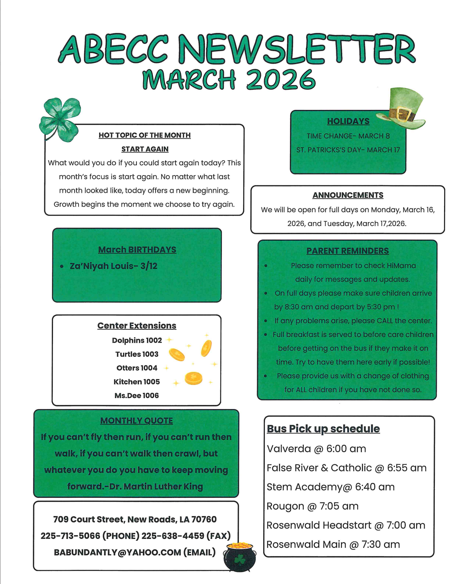 March newsletter