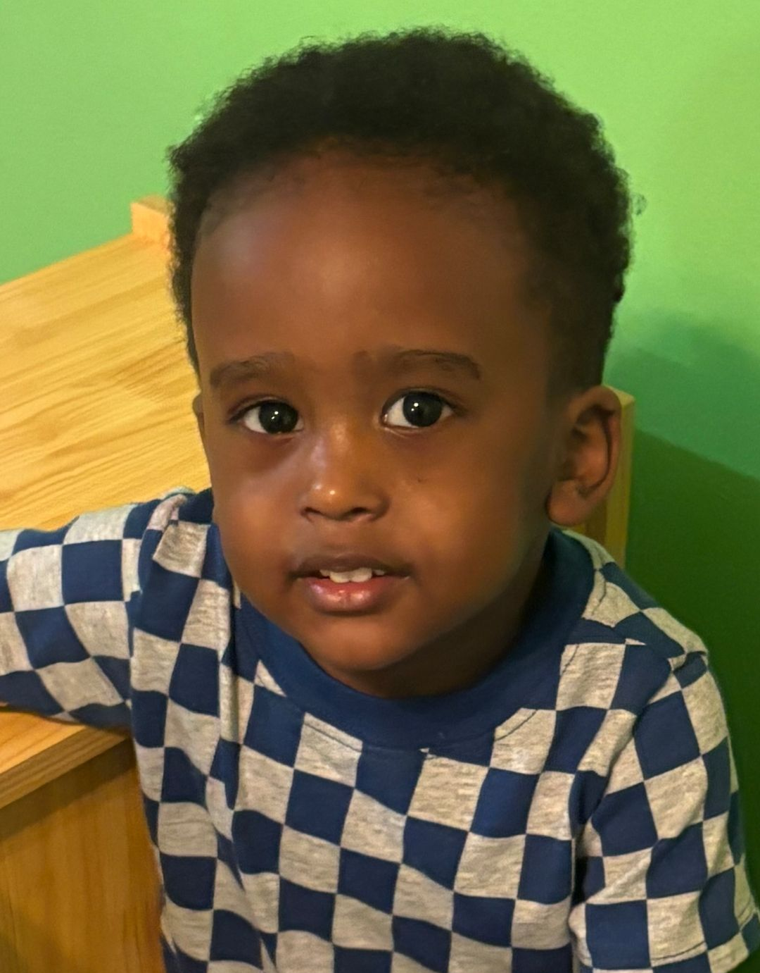 happy child at table 
