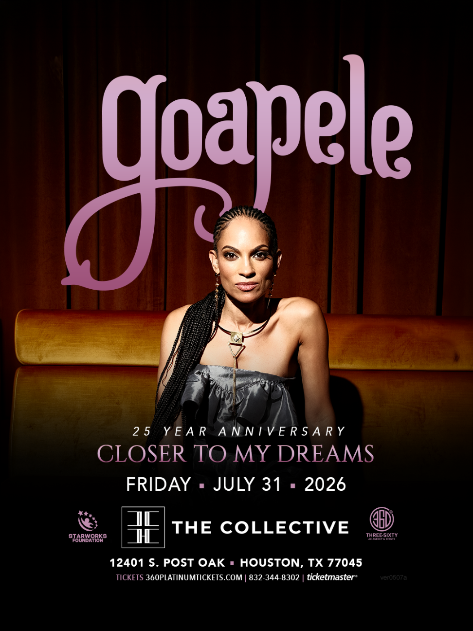 Goapele “Closer to My Dreams” 25-year anniversary show, Friday July 31, 2026, at The Collective.