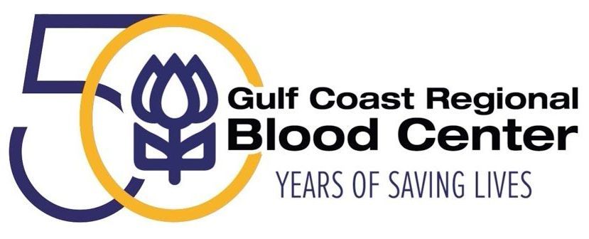 The logo for the gulf coast regional blood center