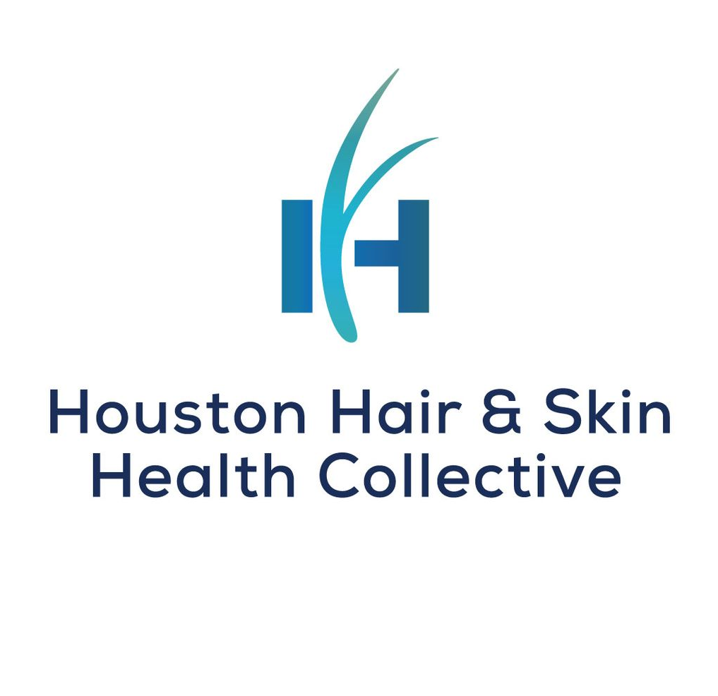 Logo for Houston Hair & Skin Health Collective: blue initials 