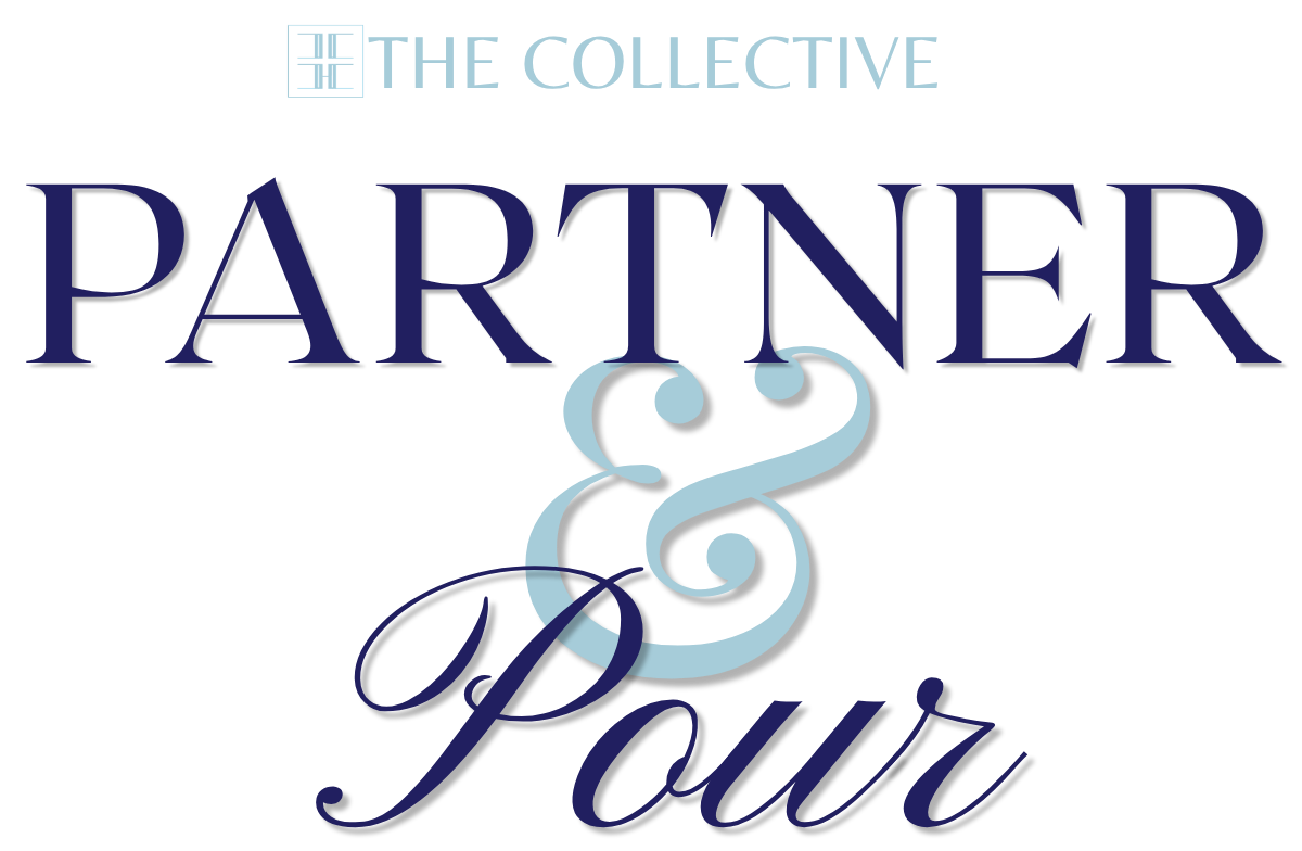The Collective Partner & Pour logo in purple and light blue text