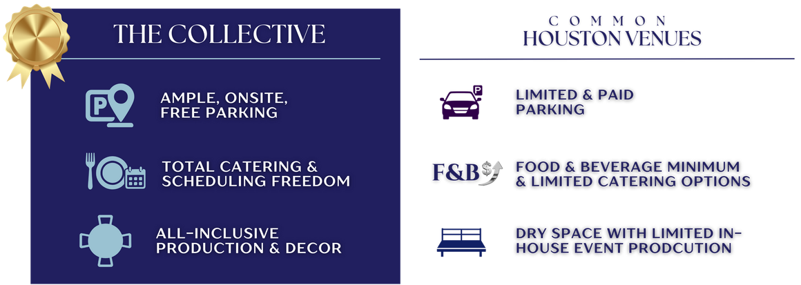 Blue-and-white school catering infographic with icons, listing meal prep, catering, and food service offerings