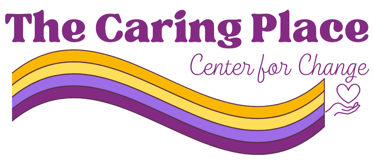 A logo for the caring place center for change