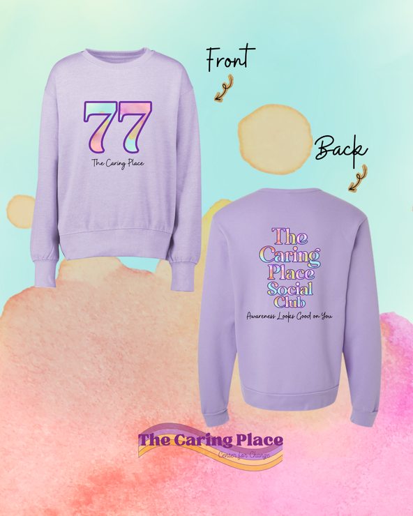 image shown with button to purchase DV Awareness Crewnecks