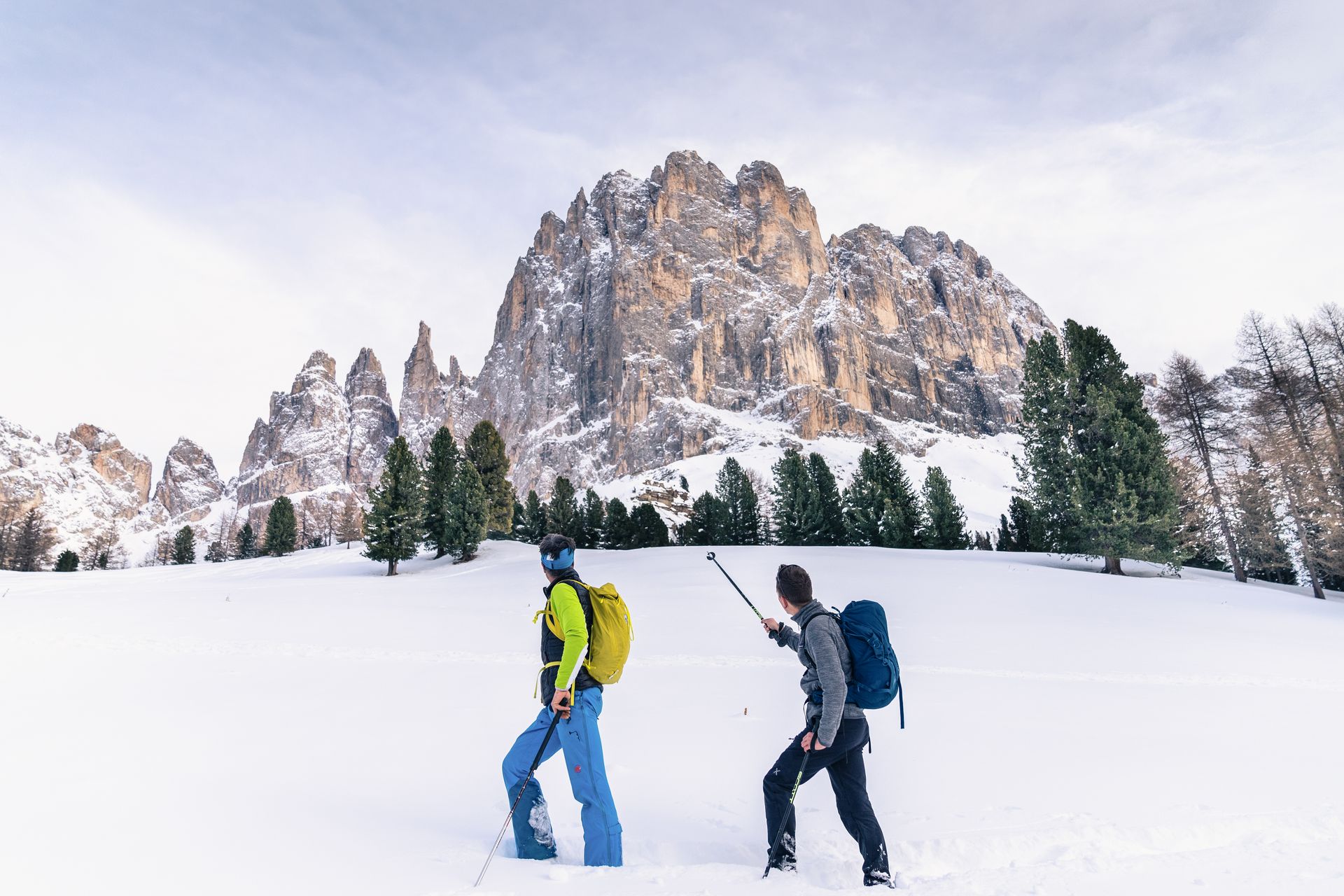 Escursioni con le racchette da neve in Val d'Ega, nelle Dolomiti