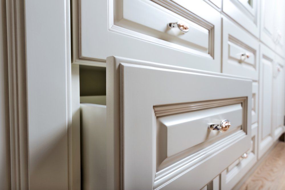 A Close Up of a White Cabinet With a Drawer Open — Dynamic 2-Pack In Rockville, QLD