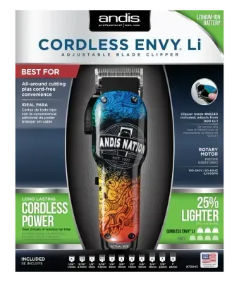 Cortadora de Cabello Inalámbrica Cordless Envy Li (Andis Nation)