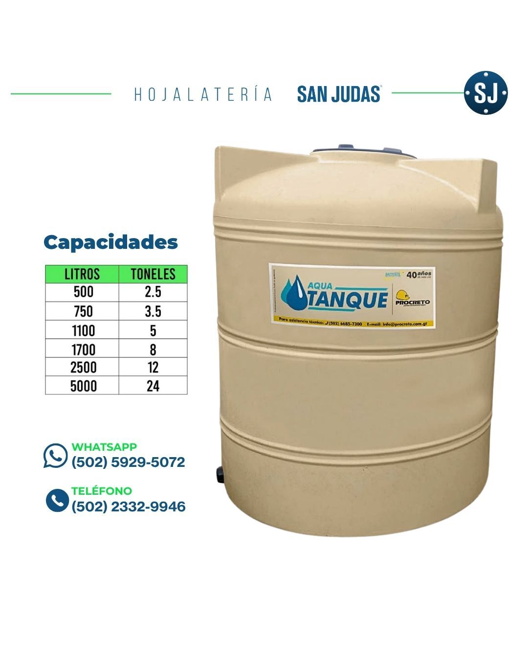 Depósito de Agua desde 500 litros