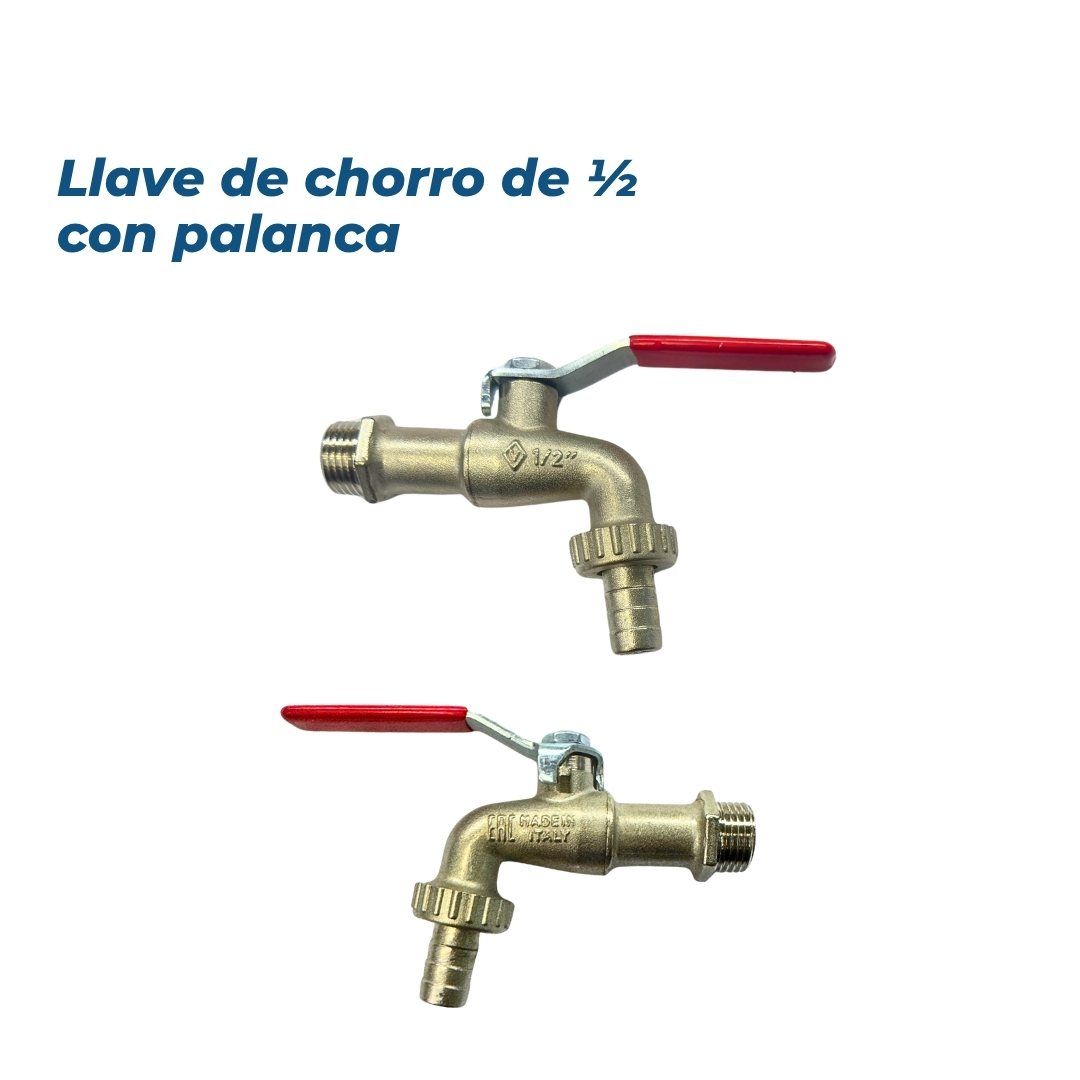 Llave de Chorro 1/2 con Palanca para Manguera