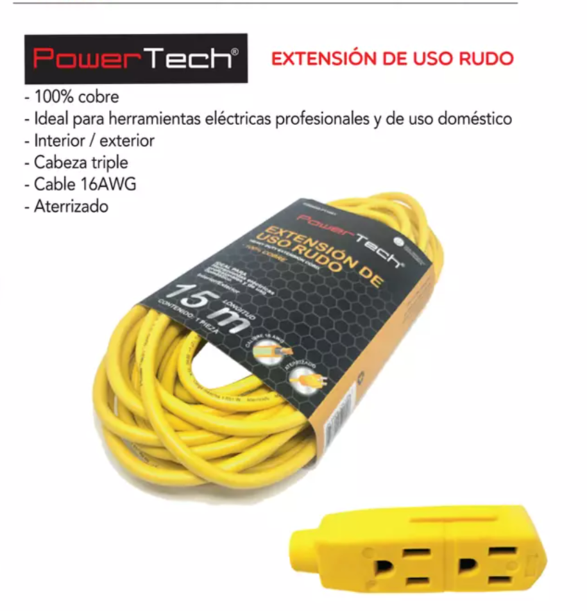 Extensión de Uso Rudo para equipos y aparatos eléctricos- PowerTech
