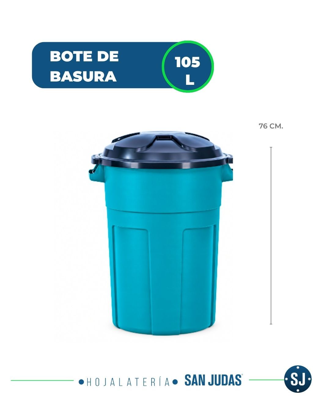 Basurero Plástico con Tapadera de 105 litros en Guatemala