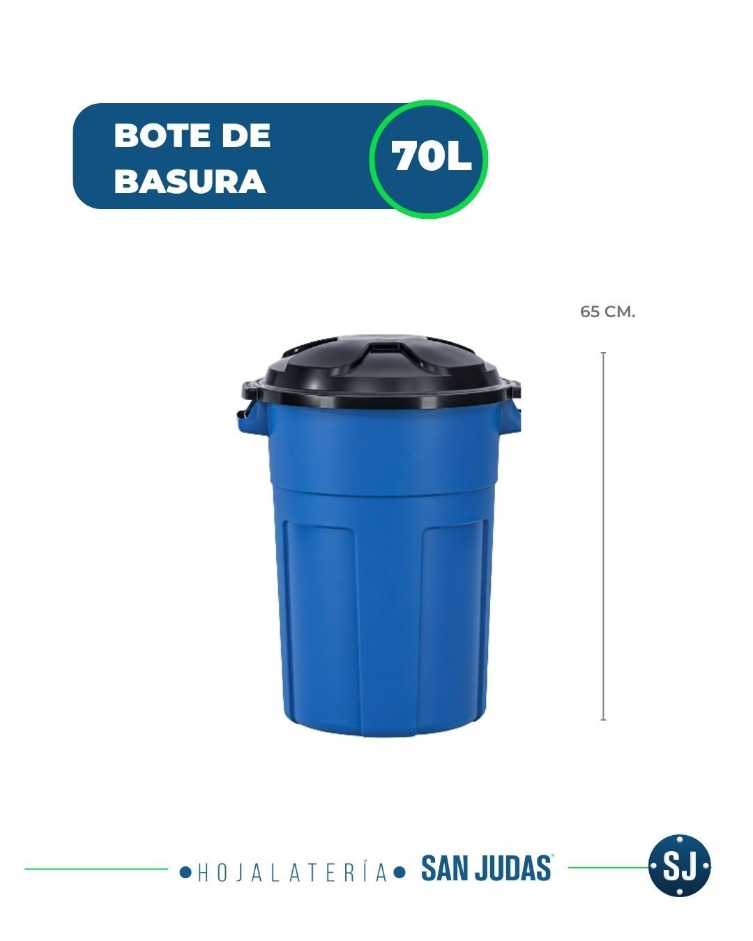 Basurero Plástico con Tapadera de 70 litros en Guatemala