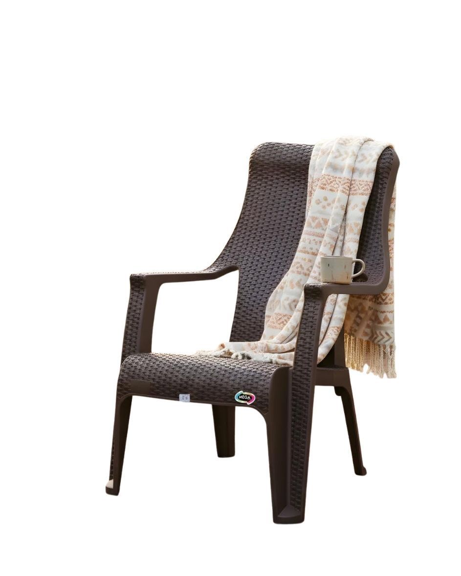 Silla Plástica Tipo Ratán para Jardín y Exterior