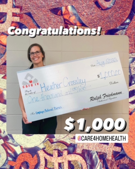 Employee Referral Bonus Winner Care IV Home Health