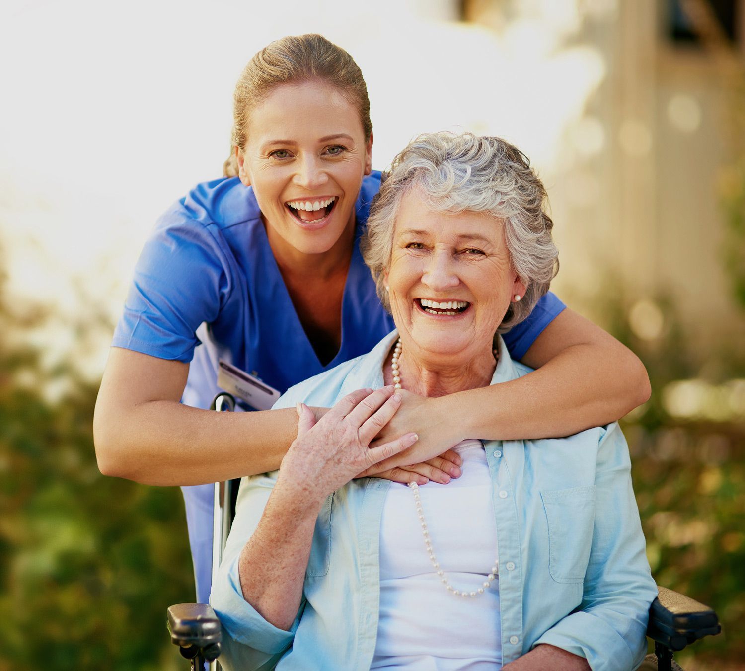 Happy Senior and her Nurse — Little Rock, AR — Care IV Home Health Happy Senior and her Nurse — Little Rock, AR — Care IV Home Health