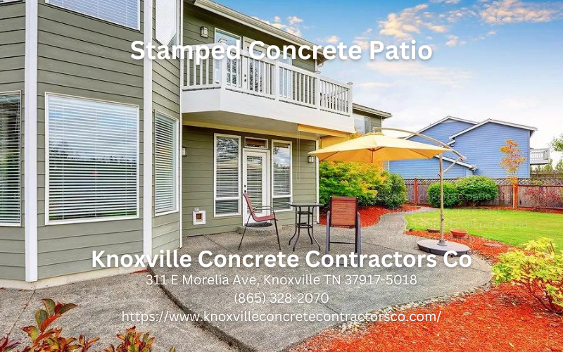 a concrete patio pavement
